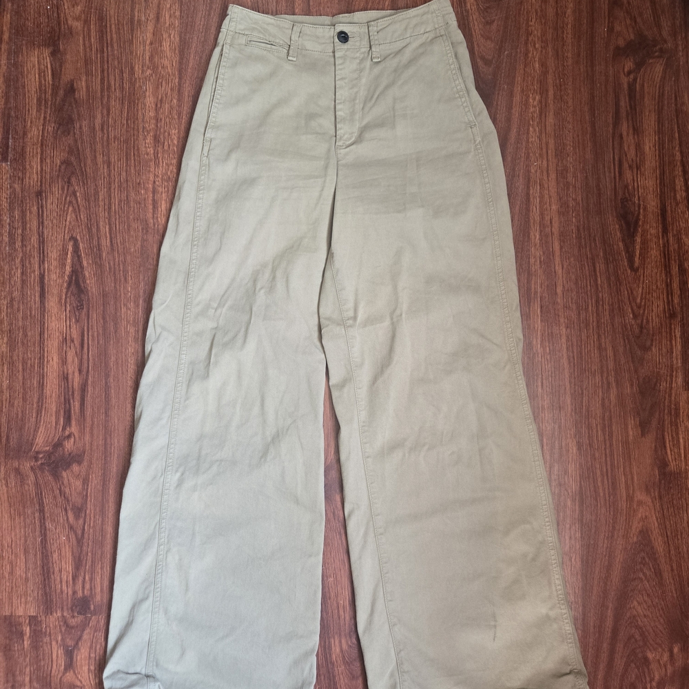 rag & bone Olive Wide Leg Pants High Rise Crop
